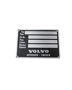 Volvo Type plaatje aluminium bl. nr TP